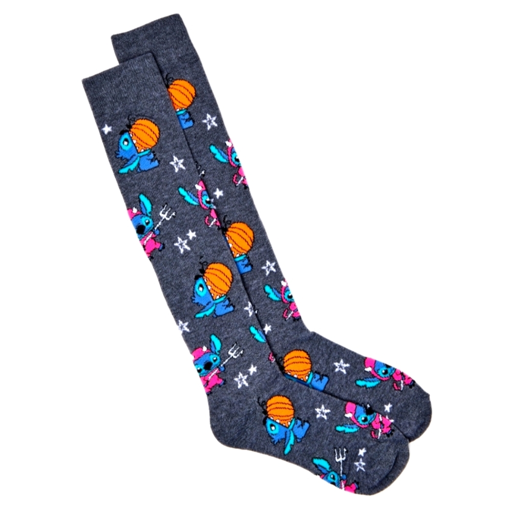 Lilo & Stitch Women's Halloween Stitch Pumpkin Knee-High Socks!!! Sz.4-10